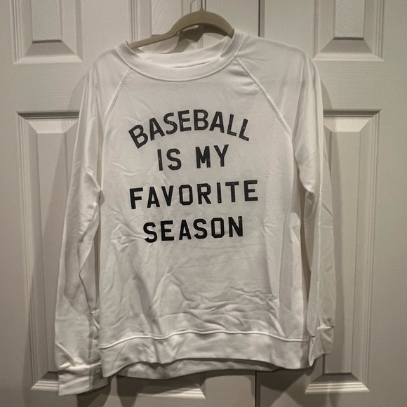 Tops - NWT-White Womens Baseball is my Favorite Season Sweatshirt